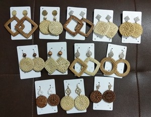 Boucles d'oreilles en rotin à la mode, bon prix, Whatsapp: + 84, 845, 639, 639 - Product Image 5