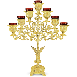 Brassworld inde petit bougeoir rond en laiton Style religieux modèle en métal fournitures d'église polies - Product Image 2