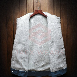 Plus Size Men Winter 100% Cotton <b>Stand</b> Collar Breathable Jeans Jacket - Product Image 3