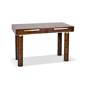 Kallias Writing <b>Desk</b> <b>Solid</b> <b>Wood</b> Walnut Brass Accent Modern Table Home Office Hotel Furniture - Product Image 1