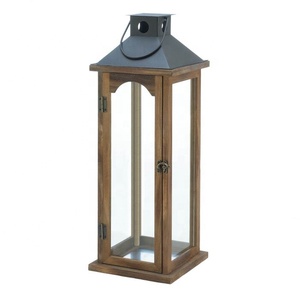 Simple Tall <b>Wood</b> <b>Lantern</b> - Product Image 1