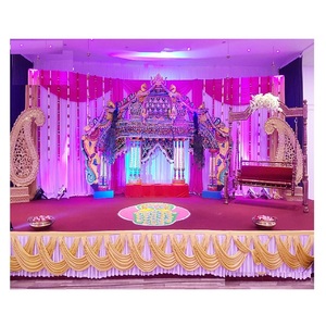 Decoración de Mandap para Bodas Manavarai, Escenario Tradicional para Bodas Tamilas, Mandap Manavarai del Sur de la India, Decoración de Mandap Manavarai para Canadá - Product Image 1
