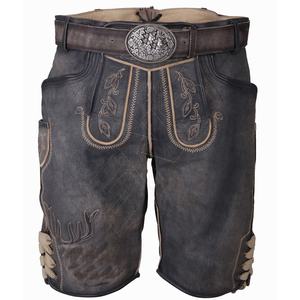 Short Laderhosen en cuir marron fait sur mesure broderie traditionnelle bavaroise imprimé Trachten porte une grande taille plat à faible coût - Product Image 5
