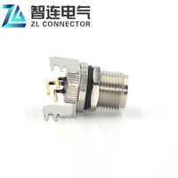Ángulo recto macho hembra 2 3 4 6 8 Pin M8 de Metal a prueba de PCB de conector de contactos