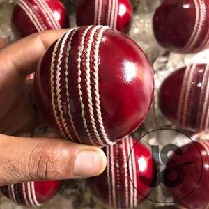 OEM Custom Red Leather Hard Cricket <b>Ball</b> Hand Stitched Match <b>Ball</b> for Adults Training and Outdoor Play - Product Image 3