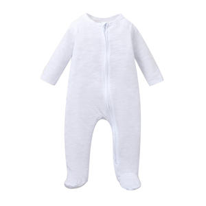 Pelele de bambú de alta calidad para bebé, ropa de algodón orgánico de manga larga, con cremallera - Product Image 2