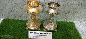 Candelabro de Latón Pulido de Tamaño Pequeño para Altar, Artículos Religiosos, Arte y Coleccionismo, Brassworld India - Product Image 2
