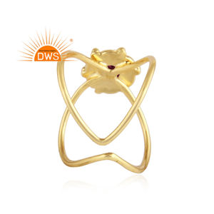 ออกแบบ925แหวนเงินสเตอร์ลิงทองชุบเครื่องประดับผู้ค้าส่งสีชมพูธรรมชาติพลอยบุษราคัมแหวนเครื่องประดับผู้จัดจำหน่าย - Product Image 3