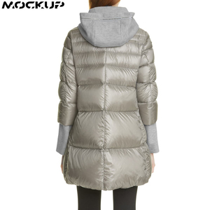 Manteau long blanc bouffant personnalisé pour femmes veste pas cher prix léger décontracté bulle matelassé grande taille uni teint coton rembourrage - Product Image 2