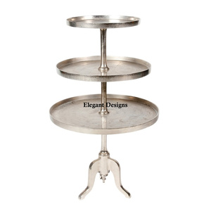 Ensemble de support à gâteau en métal de luxe fait à la main de qualité supérieure-support de forme ronde de concepteur classique quatre outils de gâteau parfaits de détail de fantaisie - Product Image 2