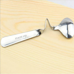 Nuevo diseño doblado curvado mango <span class=keywords><strong>de</strong></span> acero inoxidable cucharas - Product Image 4