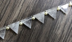 2020 populaire 9 pièces naturel glace Quartz pierres précieuses perles à facettes trillion forme perles de pierre blanche pour la fabrication de bijoux - Product Image 3