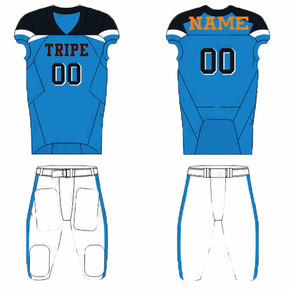 Personalizado Unisex Uniformes de fútbol americano Transpirable Sublimación digital Jersey Pantalón Manga corta Top Shorts Bandera Universidad - Product Image 1