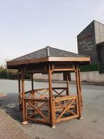 Gazebos d'extérieur Jidar Octagon de haute qualité avec toit en acier, couleur naturelle, montage facile, longue durée de vie, respectueux de l'environnement, fabriqué en Turquie