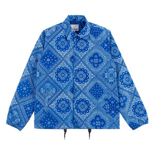 OEMผู้ชายด้านข้างแยกที่กำหนดเองพิมพ์สีบล็อกโลหะผ้าแจ็คเก็ต - Product Image 1