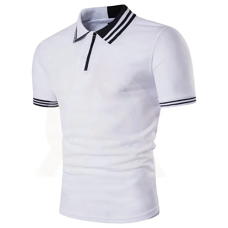 Individuelle Sublimation einfarbig Polo-T-Shirt Polyester-Druck weißes Hemd Kurzarm lässig Golf Sport Slim Fit Männer Polo-T-Shirt