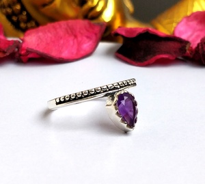 <b>Handmade</b> 925 Solid Sterling Silver Ring Natural Faceted Amethyst Gemstone Amethyst Silver Ring <b>Handmade</b> <b>Jewelry</b> - Product Image 1