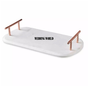Bandeja de servicio de mármol de lujo de alta calidad plato de diseñador hecho a mano clásico elegante al por mayor nueva bandeja de mármol de lujo - Product Image 4