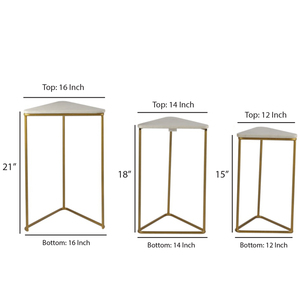 Table triangulaire en marbre et fer au design unique Décoration personnalisée de meilleure qualité par le fabricant indien Usine Style élevé pour une utilisation murale - Product Image 6