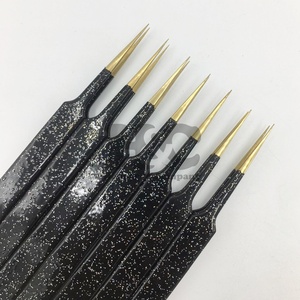 ใหม่แหนบต่อขนตาสีดำตรงแหนบสแตนเลสแบบกำหนดเองสำหรับการต่อขนตาโลโก้นำเสนอขนมิงค์ - Product Image 1