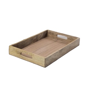 Bandeja Rectangular de Madera para Servir con Asa, Acabado sin Tratar, para Uso Residencial - Product Image 1