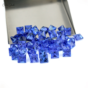 พลอย tanzanite ทรงสี่เหลี่ยม6มม. ทำจากพลอยธรรมชาติอัญมณีหลวมคุณภาพสูงสำหรับทำเครื่องประดับได้มาก12ชิ้น - Product Image 2