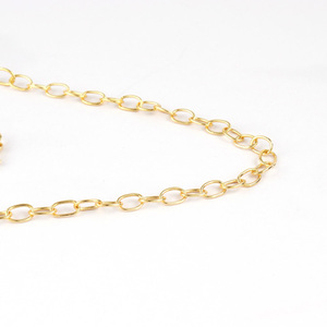 Thời Trang Hot Top Thiết Kế 18K Gold Plated Chain 18 + 2 Inches 4X6Mm Hình Bầu Dục Hộp Liên Kết Chuỗi Vòng Cổ Có Thể Điều Chỉnh Dây Chuyền Làm Bằng Tay Đồ Trang Sức - Product Image 1