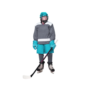 Ensembles d'uniformes courts de hockey sur glace en jersey rose à manches longues et noir, vêtements personnalisables sublimés pour les joueurs - Product Image 2