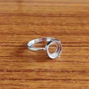 Liso Sólido Real 7 MM Ronda Collet Copa Anillo Montajes en blanco Pure 925 Sterling Silver Metal Trendy Stone Collet Joyería fina - Product Image 3