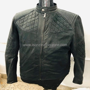 Abrigo de invierno de alta calidad para hombre Chaqueta de cuero formal con piel de vaca de moda y elegante - Product Image 1