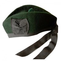 Chapeau traditionnel de style béret Glengarry en laine écossaise pour homme Prime Craft, couleur marron, avec pompon et logo personnalisé pour fanfare.
