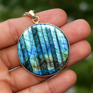 Pendentif en perles de labradorite à facettes, points en cristal, 8mm, chaînes, rose, croix opale - Product Image 1