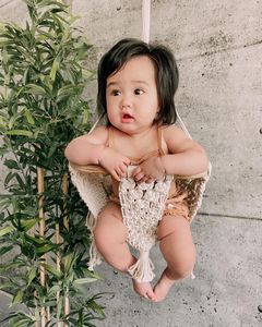 Baby <b>Swing</b> Indoor, Beige Macrame Baby <b>Swing</b>, Boho <b>Swing</b> <b>Nursery</b>, Indoor Baby <b>Swing</b>, - Product Image 1