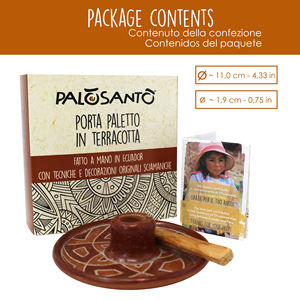 Porte-bâton PALOSANTO en terre cuite Cuenco des artisans équatoriens faits à la main avec 1 bâton Palo Santo à usage thérapeutique - Product Image 2