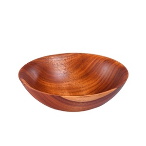 Bol de service de stockage de salade de fruits en bois le plus vendu Conteneur alimentaire durable arrondi décoratif Bol en bois d'acacia - Product Image 4