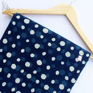 Fabrics Manufactured In India Hand Block Polka Dot Printed Original Pure Handmade Cotton Fabric For Dress Making