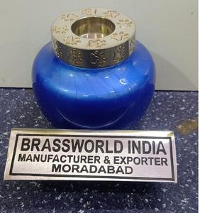 Bougie chauffe-plat en argent avec patte gravée pour animaux de compagnie, fournitures d'urne de crémation pour animaux de compagnie par brasworld inde - Product Image 4