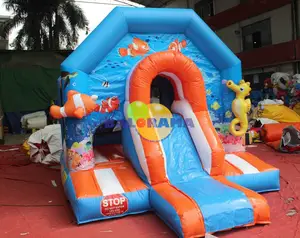 High quality new product of the year Inflatable Playground Atlantis Slide With Hopper 4.6x3x3h Mt