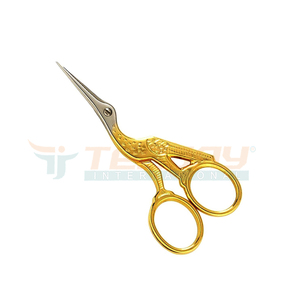 TEEJAY ELS-576 Tijeras de titanio con revestimiento de color en forma de pájaro para dar forma y recortar pestañas y cejas, nuevo estilo, microtijeras para costura - Product Image 4
