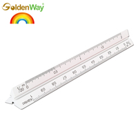 Regla Triangular Métrica Goldenway con Impresión UV/Láser Personalizable en Colores, Tamaños de 4/6/12 Pulgadas