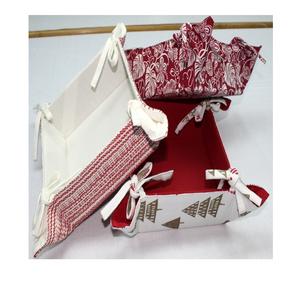 Panier à pain écologique en toile de coton 100% durable, facile à nettoyer, décoratif, carré, vintage, amovible, design personnalisé - Product Image 5