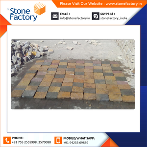 High Grade Cobble <b>Stone</b> Yellow Brown Mix Cobble <b>Stone</b> Parking and Driveway Use Stones - Product Image 4