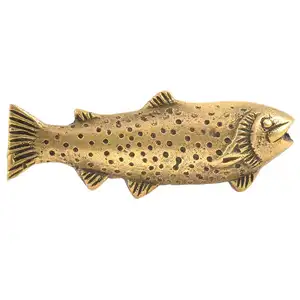 Premium Quality Bulk Brass Golden Fish Cabinet Drawer Knobs Dresser Kitchen Door Pulls Hardware Wholesale MK-95-A