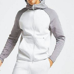 Logo personnalisé Full Zip Up Hoodies Hommes Polyester Tech Fleece Deux Pièces Sportswear Jogger Survêtement Hommes Vente en Gros - Product Image 2