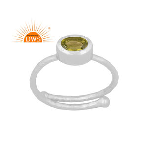 Hecho a mano 925 plata esterlina fina peridoto natural piedra preciosa anillo apilable fabricante de joyas - Product Image 1