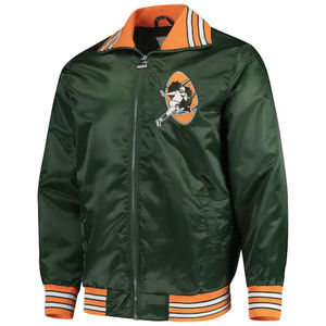 2024 personnalisé hommes collège Baseball Satin Bomber veste brodé soie grande taille hiver lavé en vrac en gros - Product Image 1