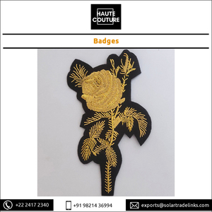 Las insignias de hilo de lingotes de oro con diseño de rosa para mujer bordadas a mano más vendidas para chaquetas Blazers - Product Image 2