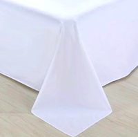 Drap de Lit Blanc 142 Fils Polycoton pour Hôtellerie et Textile de Maison, Drap Uni en Gros