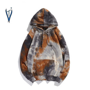 Wholesale Men's Long <b>Tie</b> Dye Pullover Hoodie <b>Striped</b> Sleeve Drop Shoulder New Design Fashionable Oversized Sweatshirt for Winter - Product Image 4