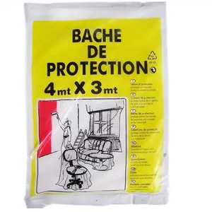 Lámina Protectora de Plástico <span class=keywords><strong>Transparente</strong></span> de PE Suave de 2.6 x 3.7 m, Resistente al <span class=keywords><strong>Polvo</strong></span> y al Agua, para Uso Químico y Protección de Pintores - Product Image 1